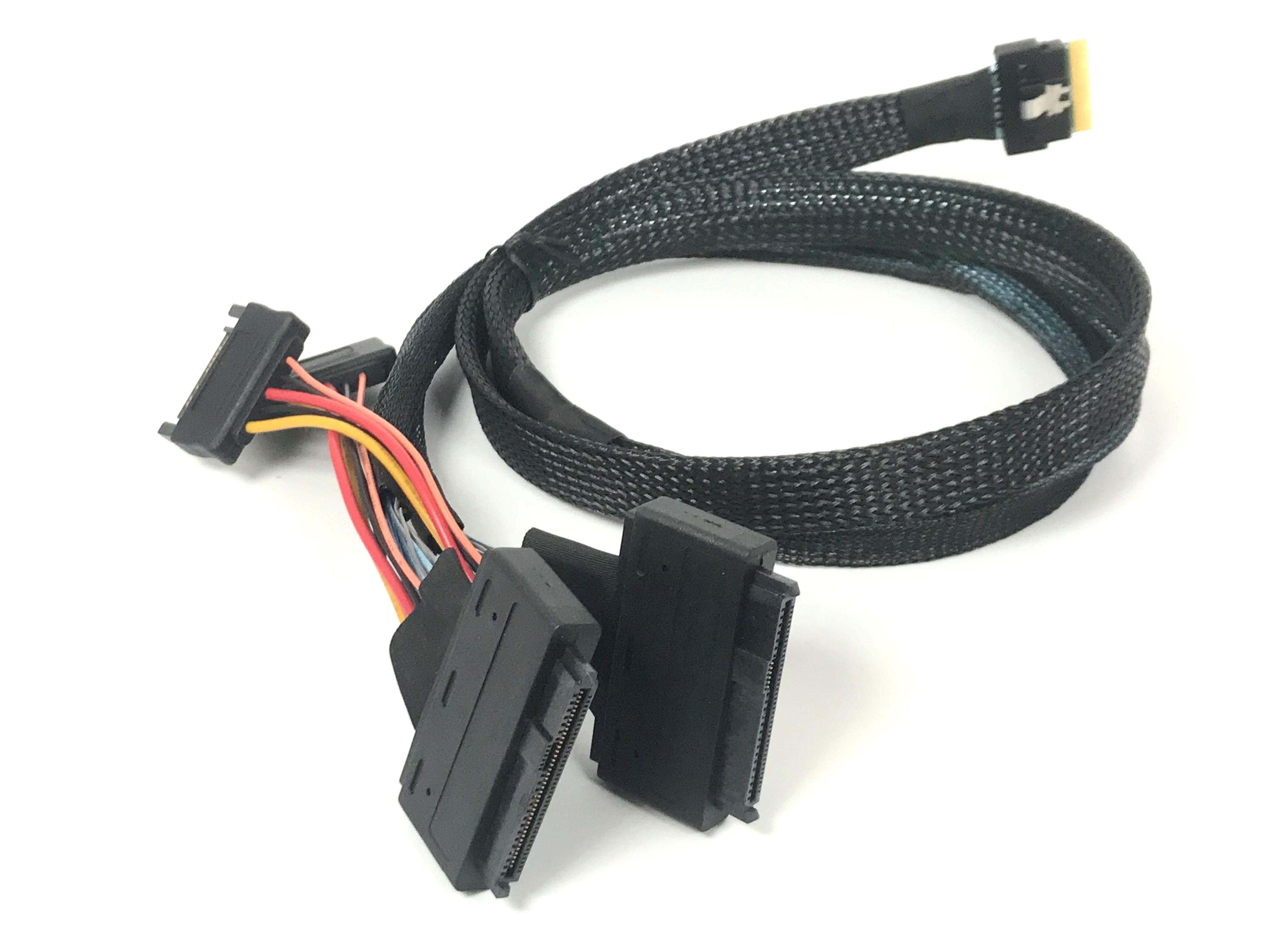 SlimSAS 8i (SFF8654) Cable to Two U.2 Connectors 100 CM
