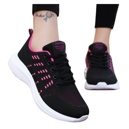 Mepaouo Fashion Sneakers for Women Lace up Breathable Running Shoes Workout Gym Sport Shoes
