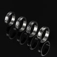 thumbnail image 4 of Yazi Stainless Steel Spinner Ring for Women Men Fidget Band Rings Moon Star Flower Heart Infinity Filigree Sand Blast Finish Ring Set for Stress Relieving Wedding Promise Size 5-10, 4 of 13