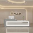 thumbnail image 1 of Cashier Lectern Bar Counter Reception Restaurant Tables Bar Cash Register Modern Office Desk White Receptionist Bureau Furniture My Lux Decor Round, 1 of 21