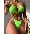 thumbnail image 1 of CEHVOM Women Bandage Solid Halter Bikini Rehausseur Padded Vêtements de Bain Swimsuit Beachwear Ensemble, 1 of 8