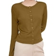 thumbnail image 2 of Kureaily Women's Long Sleeve Round Neck Knitted Cardigan Sweater Loose Cardigan Coats, 2 of 5