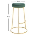 thumbnail image 3 of SAFAVIEH Sabina Round Backless Bar Stool, Malachite Green/Gold, 3 of 9