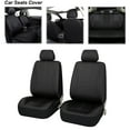 thumbnail image 4 of Fundas de asiento de cuero PU Yotijar cubierta de asiento Negro 4 piezas, 4 of 7