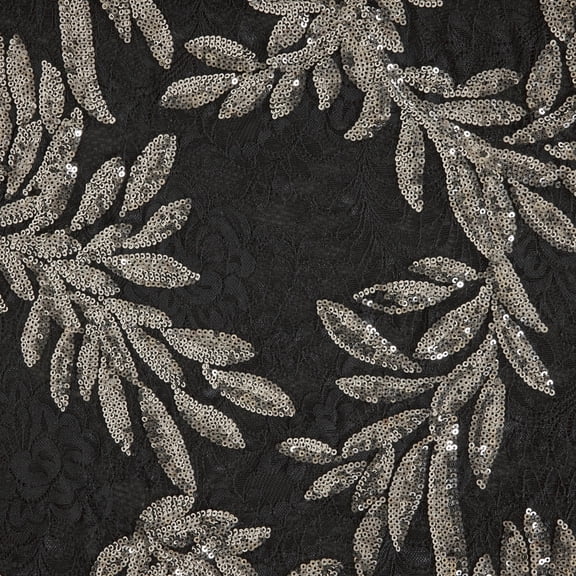 Zelouf Esther Sequin Lace  , Sewing, DIY, Crafts Fabric by the Yard, Black/coal, 3 Yard