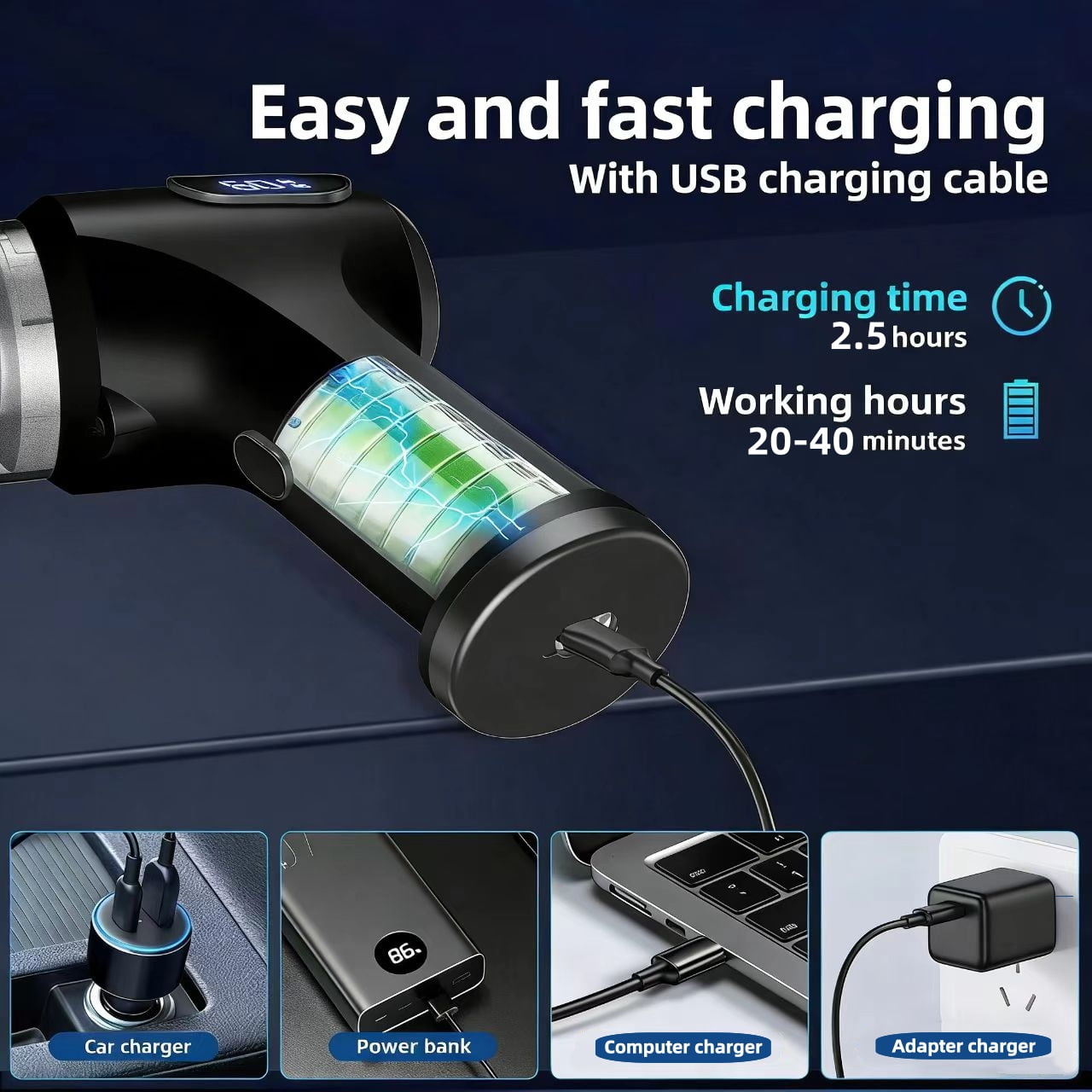 Air Duster Compressed Air Duster for Computer Electric Car-Mounted Vacuum Cleaner Electronic Device Cleaning Home, Car, Pet, Keyboard, Office 180000RPM