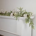 thumbnail image 2 of Northlight 5' x 7" Artificial Christmas Garland with Frosted Foliage and White Berries Unlit, 2 of 3