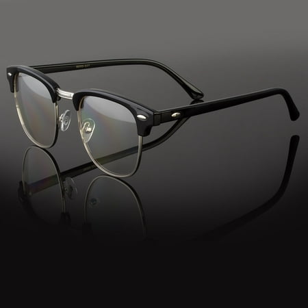 Designer Fashion Retro Clear Lens Nerd Frames Glasses Mens Womens Eyewear