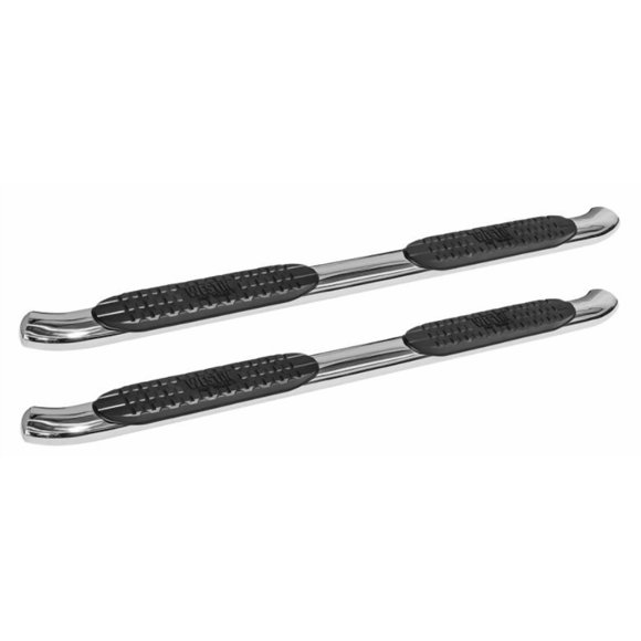 Westin Automotive Nerf Bar 21-24130 PRO TRAXX; avec Patins de Marche; Ovale de 4 Pouces Courbé; Poli; Acier Inoxydable; avec Embouts Soudés; Montage sur Panneau à Bascule