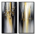 thumbnail image 2 of Designart "Black and Yellow Geometric Abstraction I" Abstract Geometric Framed Wall Art Set Of 2 - Black Geometric Framed Canvas Set For Living Room Decor, 2 of 7