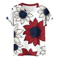 thumbnail image 4 of qucoqpe Patriotic 4th of July Shirts for Women Flag Print Crewneck Short Sleeve Independence Day Tops Summer Graphic Tees, 4 of 6