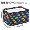 thumbnail image 4 of Yayeee Canvas Storage Basket with Handles for Shelves Fabric Bins Closet Organizer, Rainbow Space Cat, 4 of 8