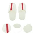 thumbnail image 3 of Unique Bargains 1 Pair Disposable Slippers Foldable Children's Style Hotel Slippers Red White, 3 of 5