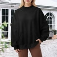 thumbnail image 2 of idosla Mock Neck Sweatshirt Women Oversized Turtleneck Pullover Long Sleeve Tops Fall Fashion Y2K Outfits With Pockets (Black, 3XL), 2 of 4
