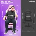 thumbnail image 5 of Mr IRONSTONE Gaming Chair with Bluetooth Speakers and RGB LED Lights, Ergonomic Massage Computer Chair with 3D Armrests and Footrest, Pink/White, 5 of 8