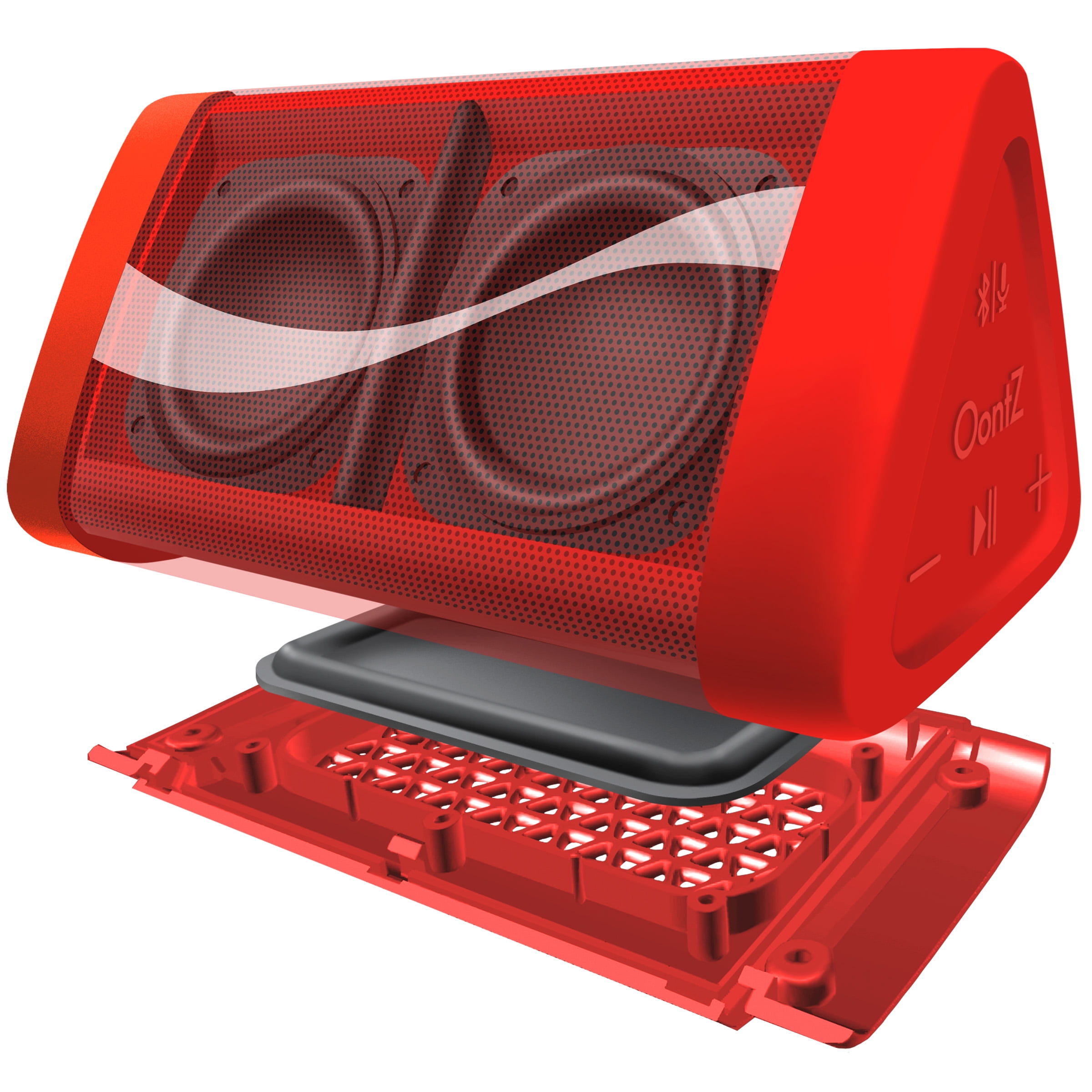 OontZ Angle 3 Coca-Cola® Edition - Enhanced Stereo IPX5 Splashproof Bluetooth Speaker with Volume Boost, Bass Radiator, 100' Range Bluetooth 4.2