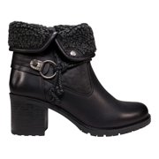 GC Shoes Foldover Ankle Boots for Women, Plush Cuff Low Heel Vegan Leather