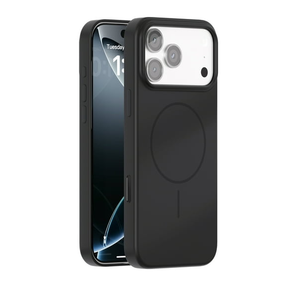 TECH CIRCLE for iPhone 17 Pro Max Hard PC Case,Solid Color Shockproof Anti-Fingerprint Magnetic Case, Compatible with MagSafe Wireless Charging Scratch-Resistant Slim Lightweight Cover,Black