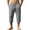 Dark Gray, variant on Men Elastic Drawstring Capri Shorts, Pleated Design Soft Breathable Polyester Relaxed Fit Solid Color Summer Daily Lounge Outdoor Casual Cropped Pants White XL