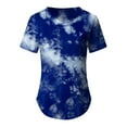 thumbnail image 6 of Plus Size Tops for Women V Neck Tie Dye Loose Fit Blouses Dressy Casual Lightweight Short Sleeve Tee Shirts Tunic Tops, 6 of 7