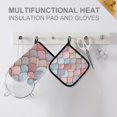 thumbnail image 4 of Yayeee Oven Mitts and Pot Holder Set of 2 Heat Resistant Kitchen Gloves Baking Hot Pad, Art Pattern, 4 of 5