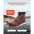 thumbnail image 3 of VEVOR Steel Toe Work Boots, US Size 8.5, Waterproof Moc Toe Work Boots for Men, Slip-Resistant Work Boot, Lightweight and Breathable EVA Rubber Sole Mens Boots for Industry Construction, Brown, 3 of 9