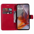 thumbnail image 2 of Étui Portefeuille pour Motorola MOTO G75 5G à Rabat avec Fentes pour Cartes, Support Magnétique et Sangle Rouge, 2 of 5