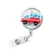 thumbnail image 1 of Porta credencial, llavero, novedoso, portátil, con clip de identificación, retráctil Coche azul rojo, 1 of 9