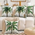 thumbnail image 5 of Tropical Palm Tree Pillow Cover 16x16 Inch,Set of 4 Summer Outdoor Green Leaves Cushion Cases for Couch Sofa Bed Home Decor, 5 of 6