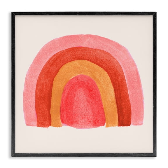 Stupell Industries Eclectic Bold Red Pink Rainbow Four Layered Arches Black Framed Giclee Art, 12 x 12, by Emily Navas