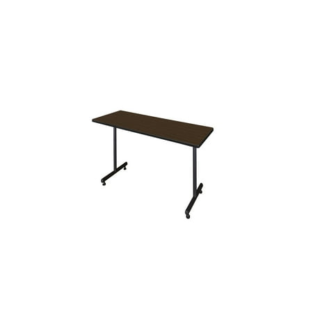 Regency Kobe 66 x 24 in. Steel T-Base Training Seminar Table- Neo Walnut