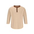 thumbnail image 3 of Tops de Verano Ligeros, Camiseta de Cuello Redondo de Manga Corta de los Hombres con Bloqueo de Color de Tres Botones Hecha de Tela Transpirable, Tops de Verano Informales, 3 of 5