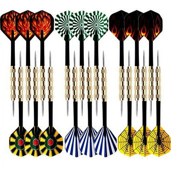 MAXMAU Steel Tip Darts .. Set,Professional Darts Metal Tip,Metal .. Darts for Dartboard,18 pcs