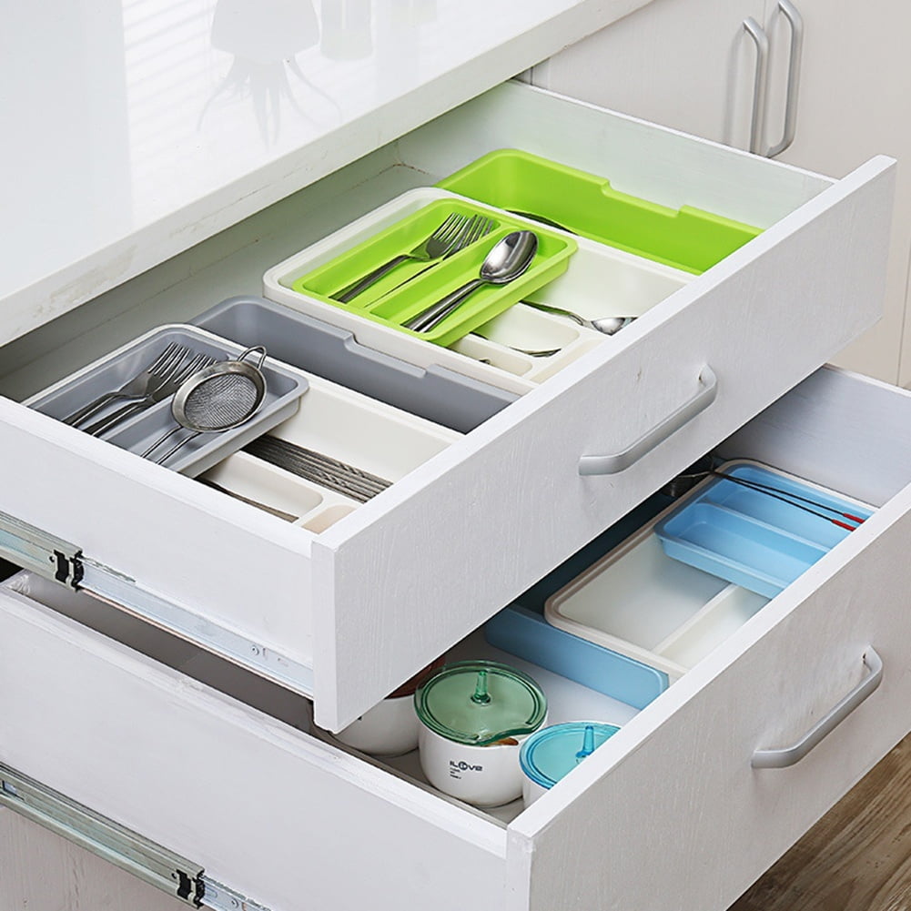 Cutlery Storage Box, Telescopic Function Compartmental Design Fress