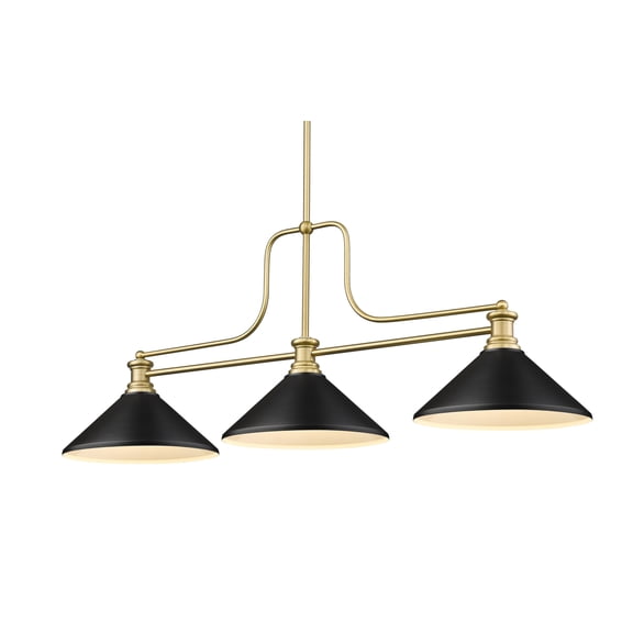 Z-Lite Melange 3 Light Steel Island Pendant in Heritage Brass and Matte Black