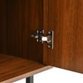 thumbnail image 5 of Noble House 59" Mid-Century Sideboard Buffet, Geometric Carved Doors, Metal Legs, Entryway Storage Cabinet, Walnut, 5 of 14