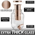 thumbnail image 4 of 1 Gallon Cold Brew Coffee Maker with -Thick Glass & Stainless Steel Infuser -  Gold Beverage Dispenser for Iced Tea and Home Brewing, 4 of 6