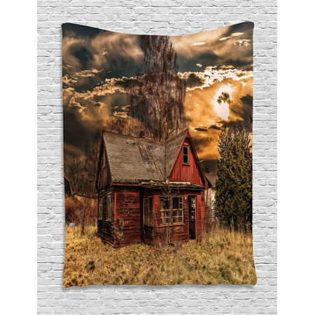 Scenery Decor Tapestry Scary Horror Movie Themed Abandoned House