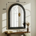 thumbnail image 3 of BEAUTYPEAK 36"x 24" Arched Bathroom Mirror Wall Mirror Wooden Frame,Black, 3 of 8