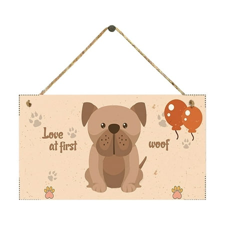

Wooden Sign Dog Tag Rectangular Wood Decoration Pet Slogan Pendant Decoration