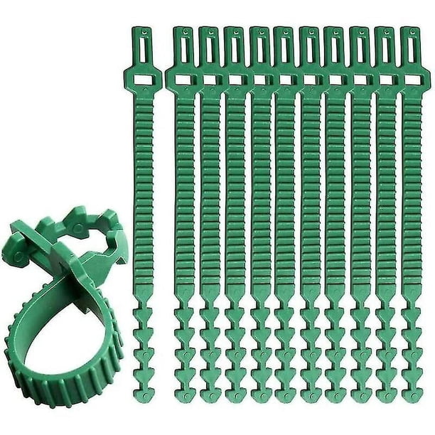 Lazos para plantas, 24 cm, 10 piezas, soportes ajustables para árboles, lazos para plantas de jardín, entrelazados, compatibles con soporte para rosas y arbustos
