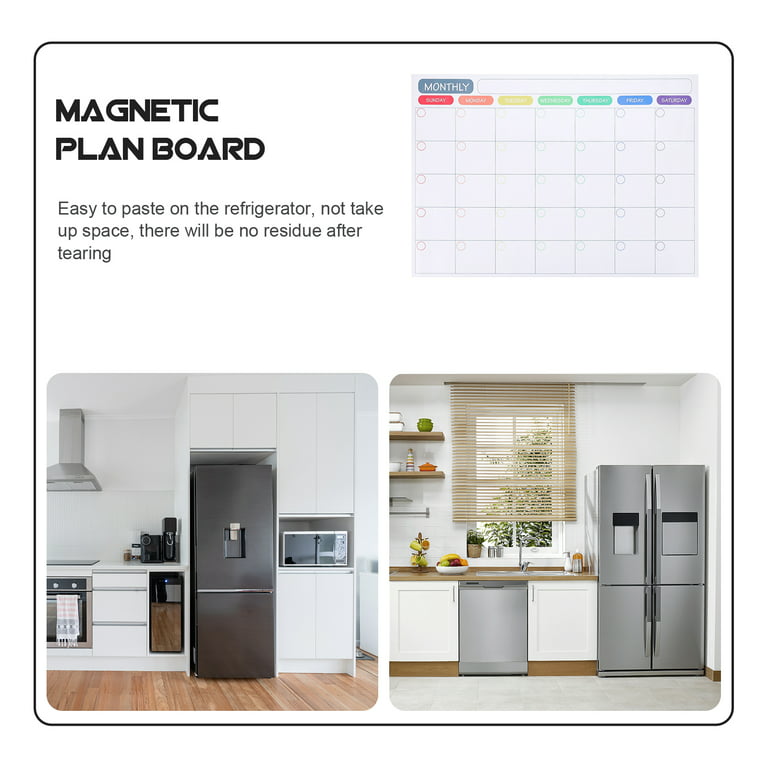 Acrylic Magnetic Calendar for Fridge, 16 x 12 Clear Monthly & Weekly  Calendar for Refrigerator with 8 Markers 