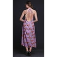 thumbnail image 3 of Bimba Feather Causal Long Backless Halter NeckÂ&nbsp;DressÂ&nbsp;Women Printed BeachÂ&nbsp;Dress-Medium, 3 of 6