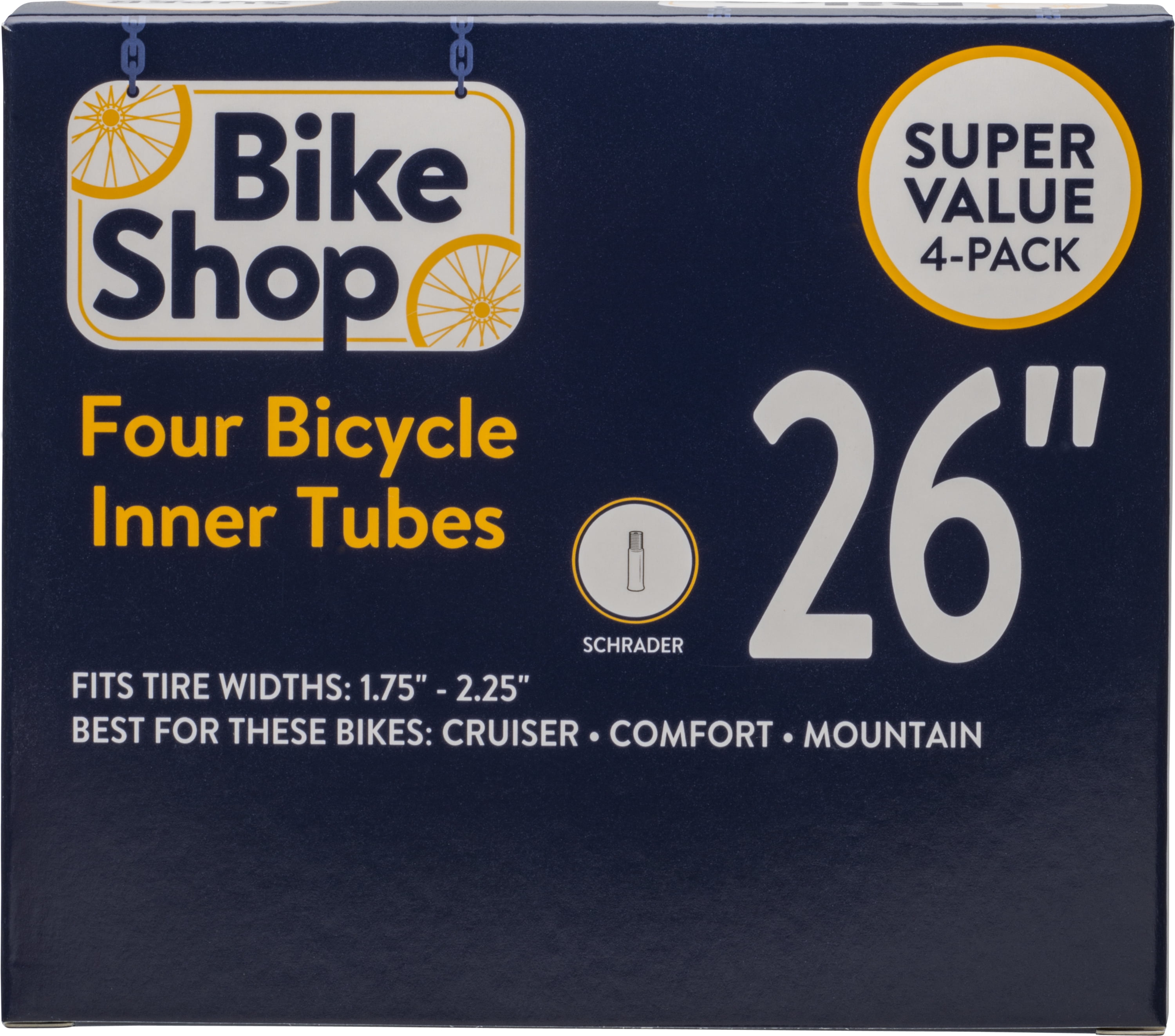 26" Mountain Bike Inner Tube 26 x 1.75-2.125" Schrader 33mm Car Valve 