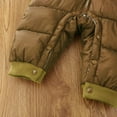 thumbnail image 2 of Eltusu Baby Boys Winter Jumpsuits, Full Zip Long Sleeve Comfy Hooded Thermal Coats Khaki Size 15-24 Months, 2 of 5