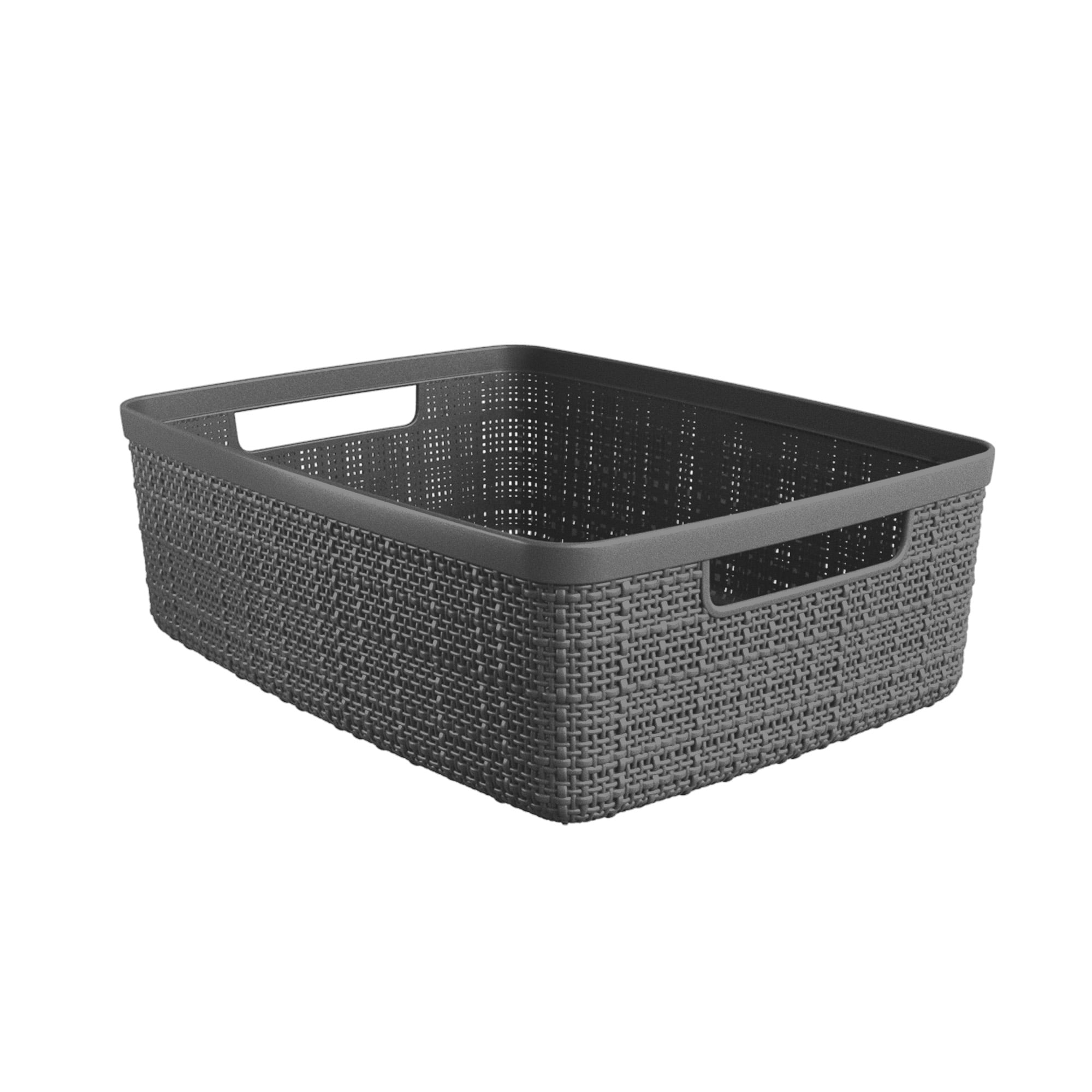 Buy Curver Jute Smedium Basket, Resin Plastic Storage Bin, Grey Flannel