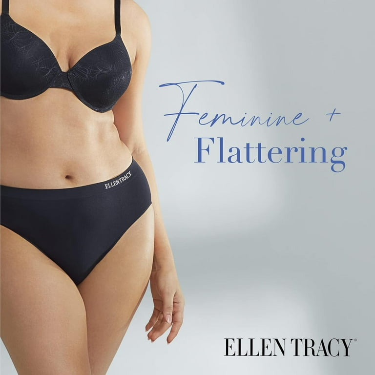 Ellen Tracy Women's Seamless Hi-Cut Panty, 4 Pack
