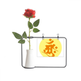 thumbnail image 1 of Culture Amah Pattern Artificial Rose Flower Hanging Vases Decoration Bottle, 1 of 3