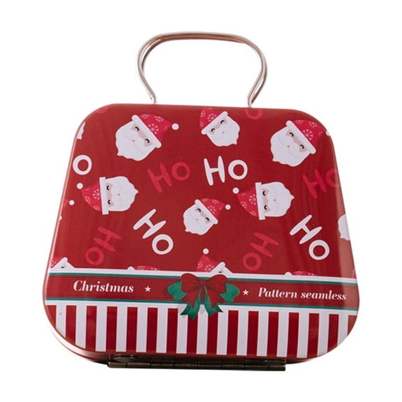 putnchl Creative Round Christmas Cookie Tins With Lids Tinplate Candy Box Tinplate Candy Container Lidded Portable Candy Box