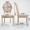 thumbnail image 5 of Noble House French Country Upholstered Dining Chair with Cushion Back and Solid Wood Base, Beige & Natural, Set of 2, 5 of 12